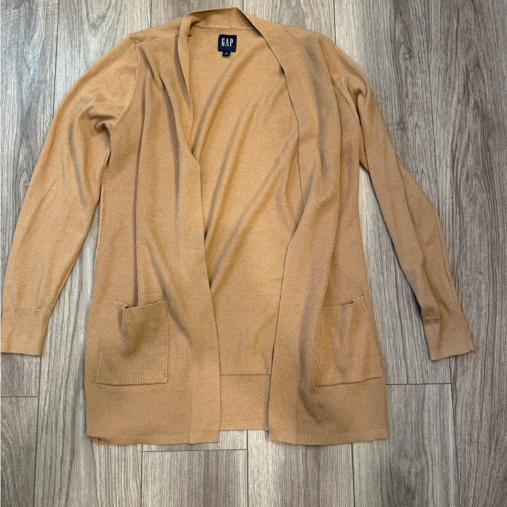 GAP Women's Camel Open Cardigan Sweater